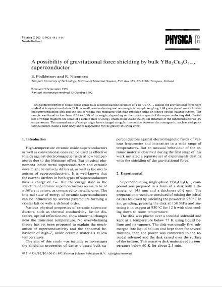 A Possibility of Gravitational Force Shielding by Bulk YBa2Cu3O7−x Superconductor