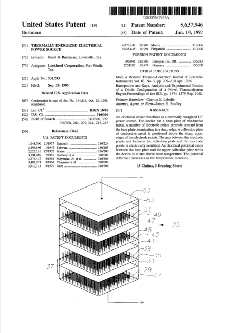 Thermally Energized Electrical Power Source