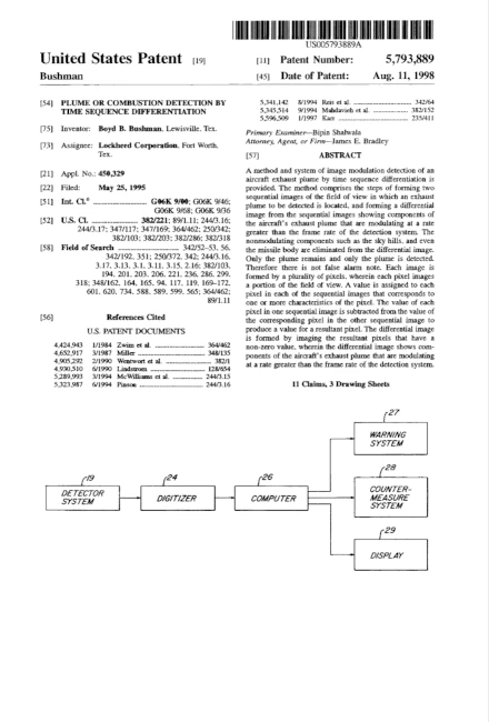Plume or Combustion Detection by Time Sequence Differentiation