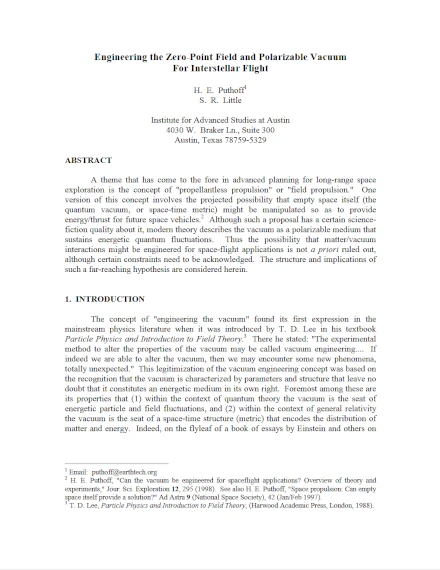 Advanced Space Propulsion Based on Vacuum (Spacetime Metric) Engineering