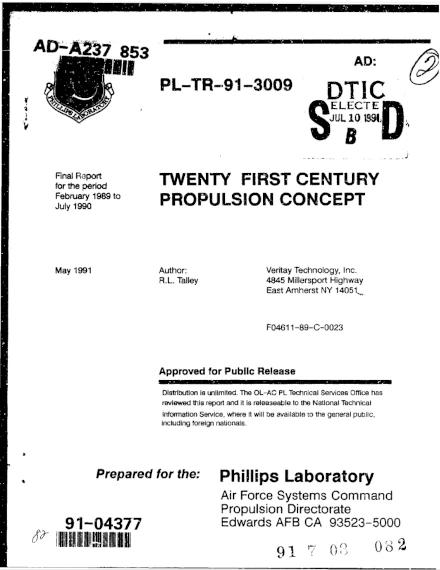 Twenty First Century Propulsion Concepts