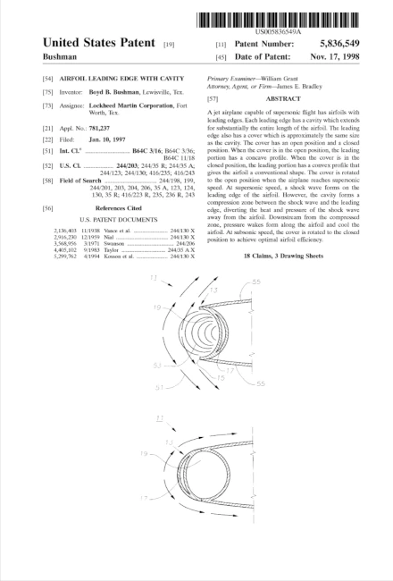 Airfoil Leading Edge with Cavity
